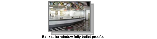 Bank teller window fully bullet proofed